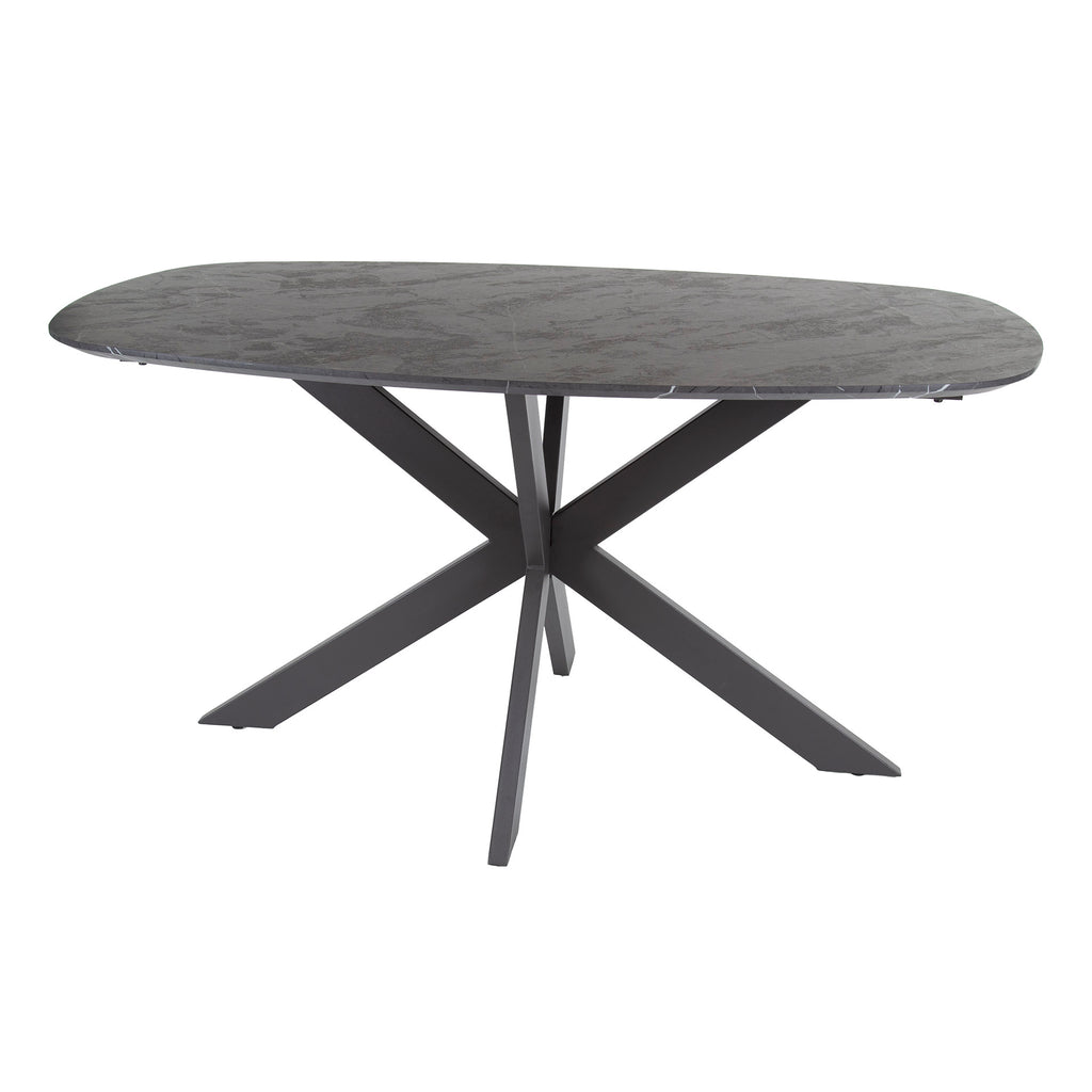 Eettafel Onyx Cross | Deens ovaal | 150 cm | Graphite