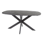 Eettafel Onyx Cross | Deens ovaal | 150 cm | Graphite