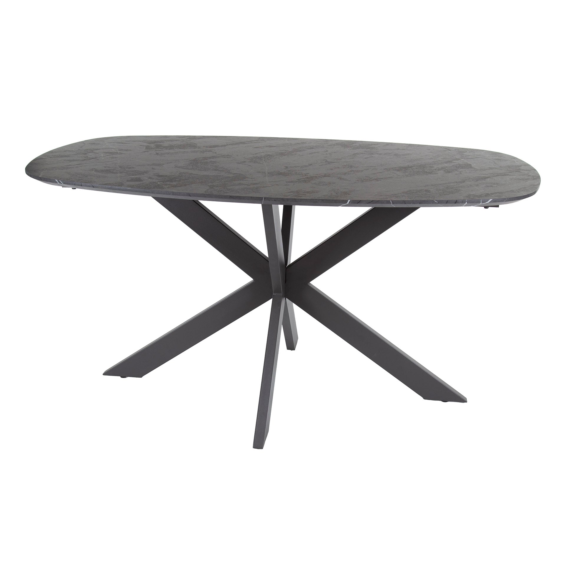 Eettafel Onyx Cross | Deens ovaal | 150 cm | Graphite