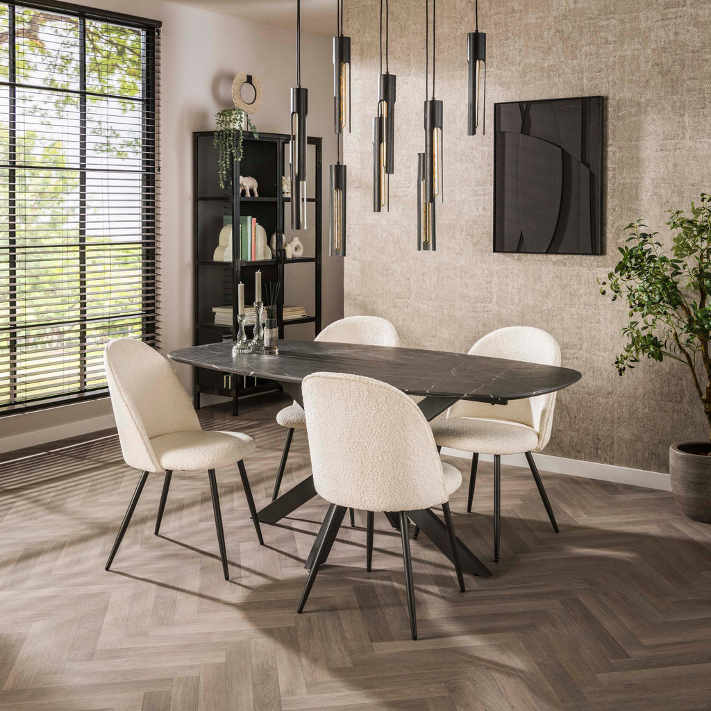 Eettafel Onyx Cross | Deens Ovaal | 180cm Graphite