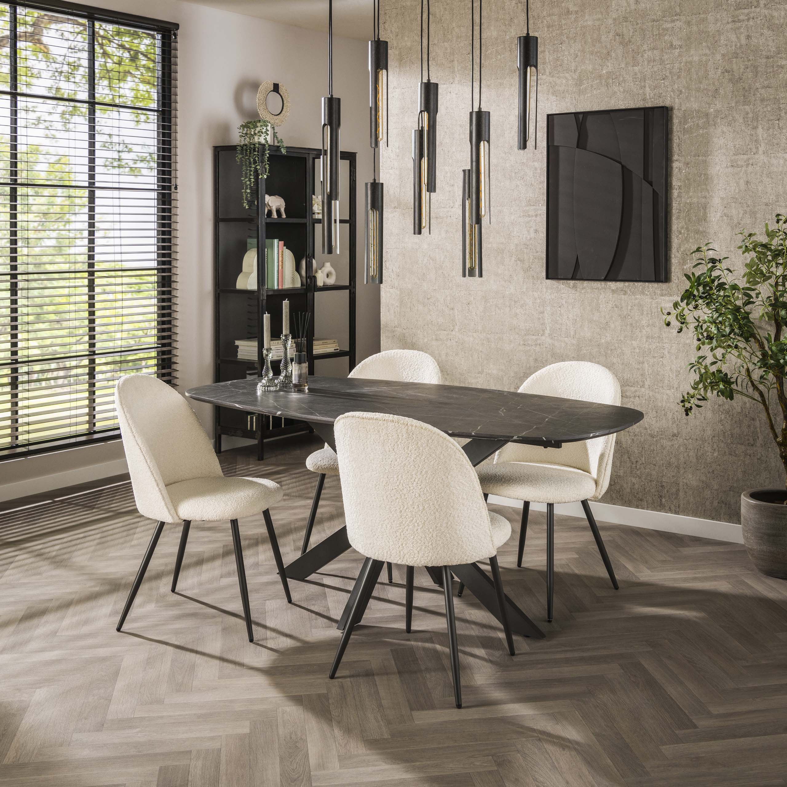 Eettafel Onyx Cross | Deens Ovaal | 180cm Graphite