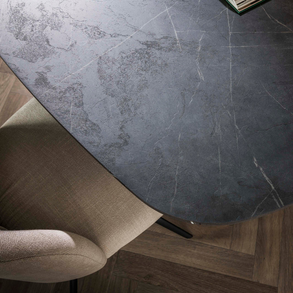 Eettafel Onyx Cross | Deens Ovaal | 180cm Graphite