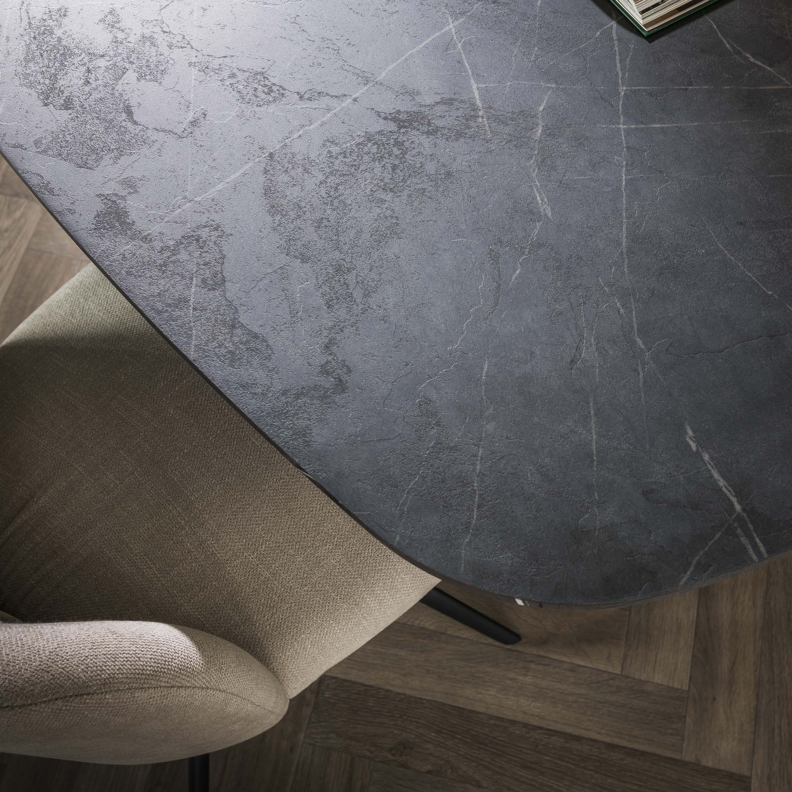 Eettafel Onyx Cross | Deens Ovaal | 180cm Graphite