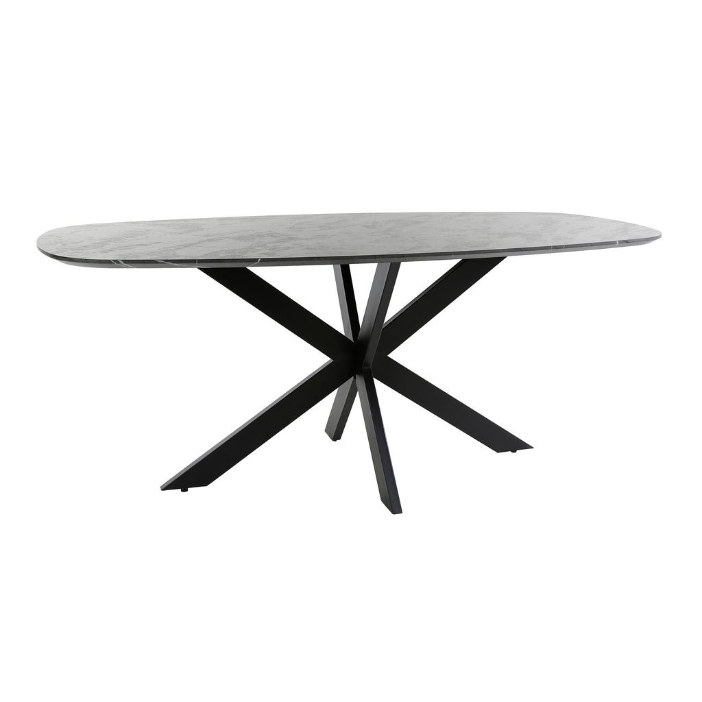 Eettafel Onyx Cross | Deens Ovaal | 180cm Graphite