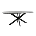 Eettafel Onyx Cross | Deens Ovaal | 180cm Graphite