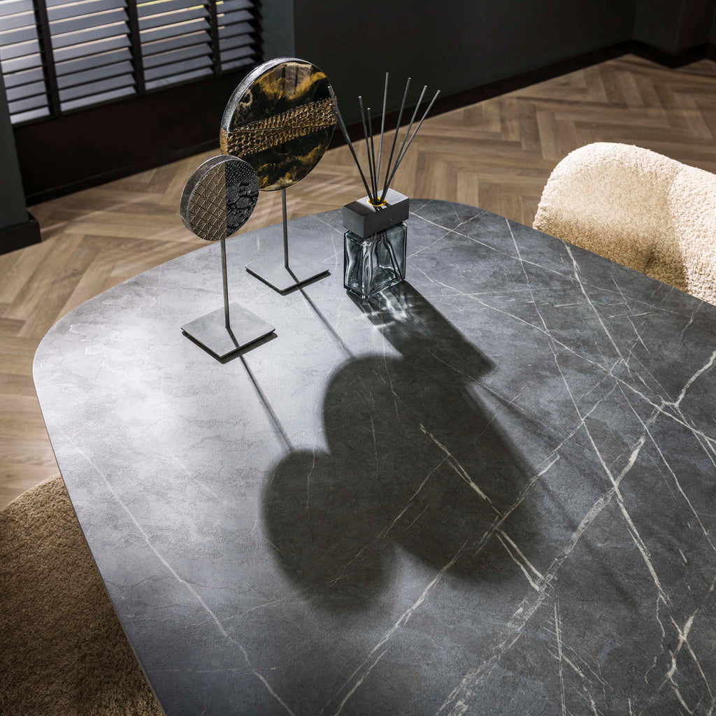 Eettafel Onyx Cross | Deens ovaal | 215 cm | Graphite