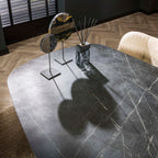 Eettafel Onyx Cross | Deens ovaal | 215 cm | Graphite