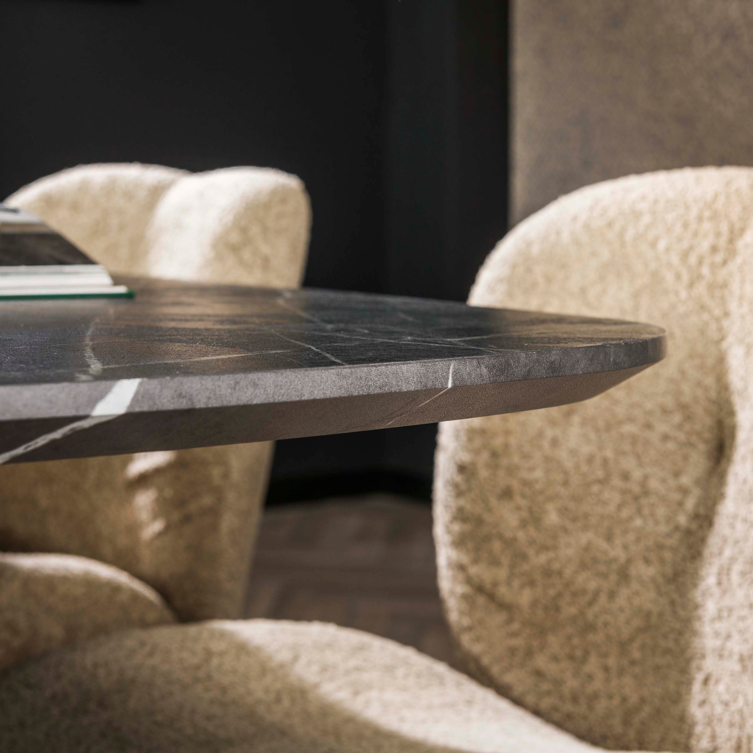 Eettafel Onyx Cross | Deens ovaal | 215 cm | Graphite