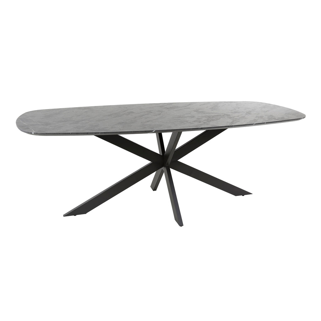 Eettafel Onyx Cross | Deens ovaal | 215 cm | Graphite