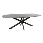 Eettafel Onyx Cross | Deens ovaal | 215 cm | Graphite
