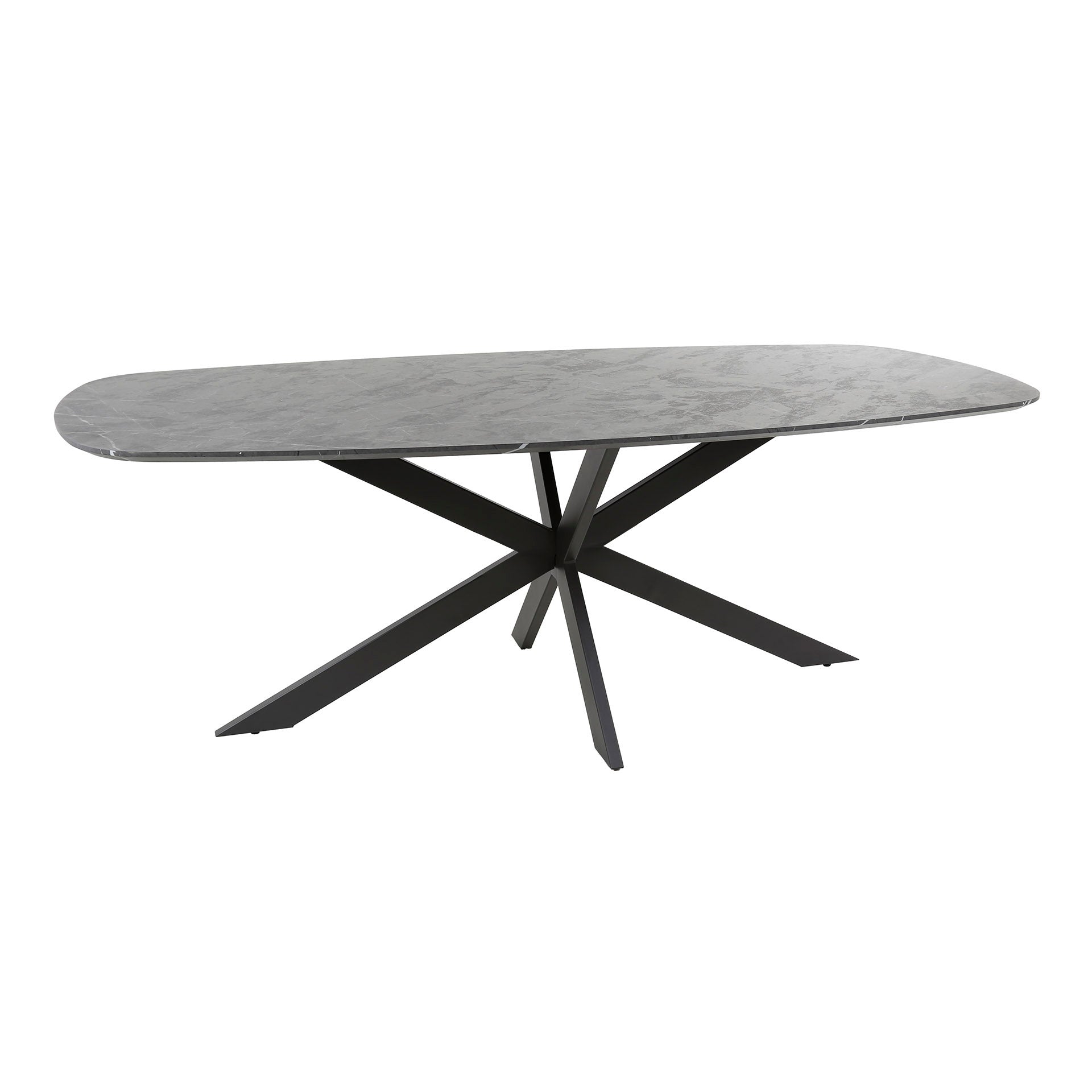 Eettafel Onyx Cross | Deens ovaal | 215 cm | Graphite