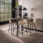 Bartafel Onyx | Deens ovaal | 140cm | Graphite