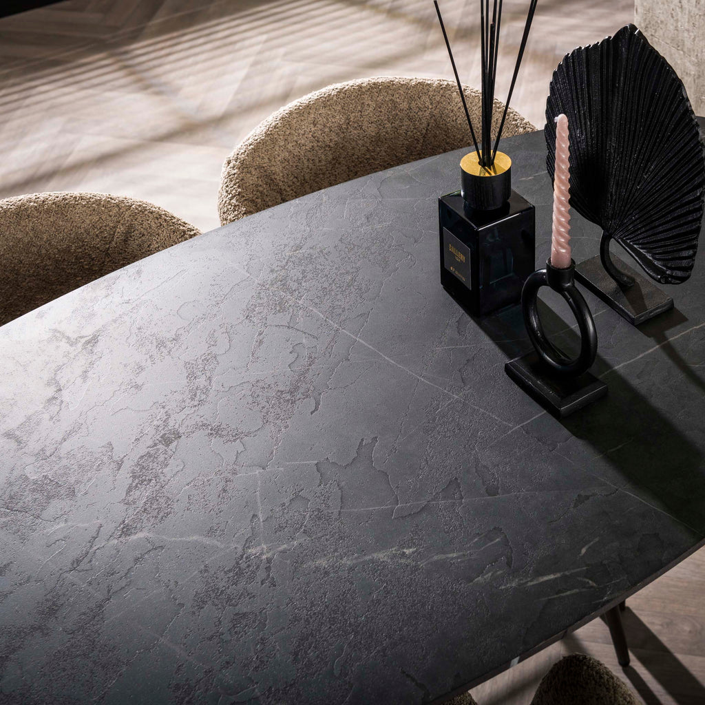 Bartafel Onyx | Deens ovaal | 140cm | Graphite
