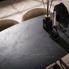 Bartafel Onyx | Deens ovaal | 140cm | Graphite