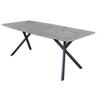 Eettafel Ovaal 160cm | 3D Beton Grijs | Vintage staal