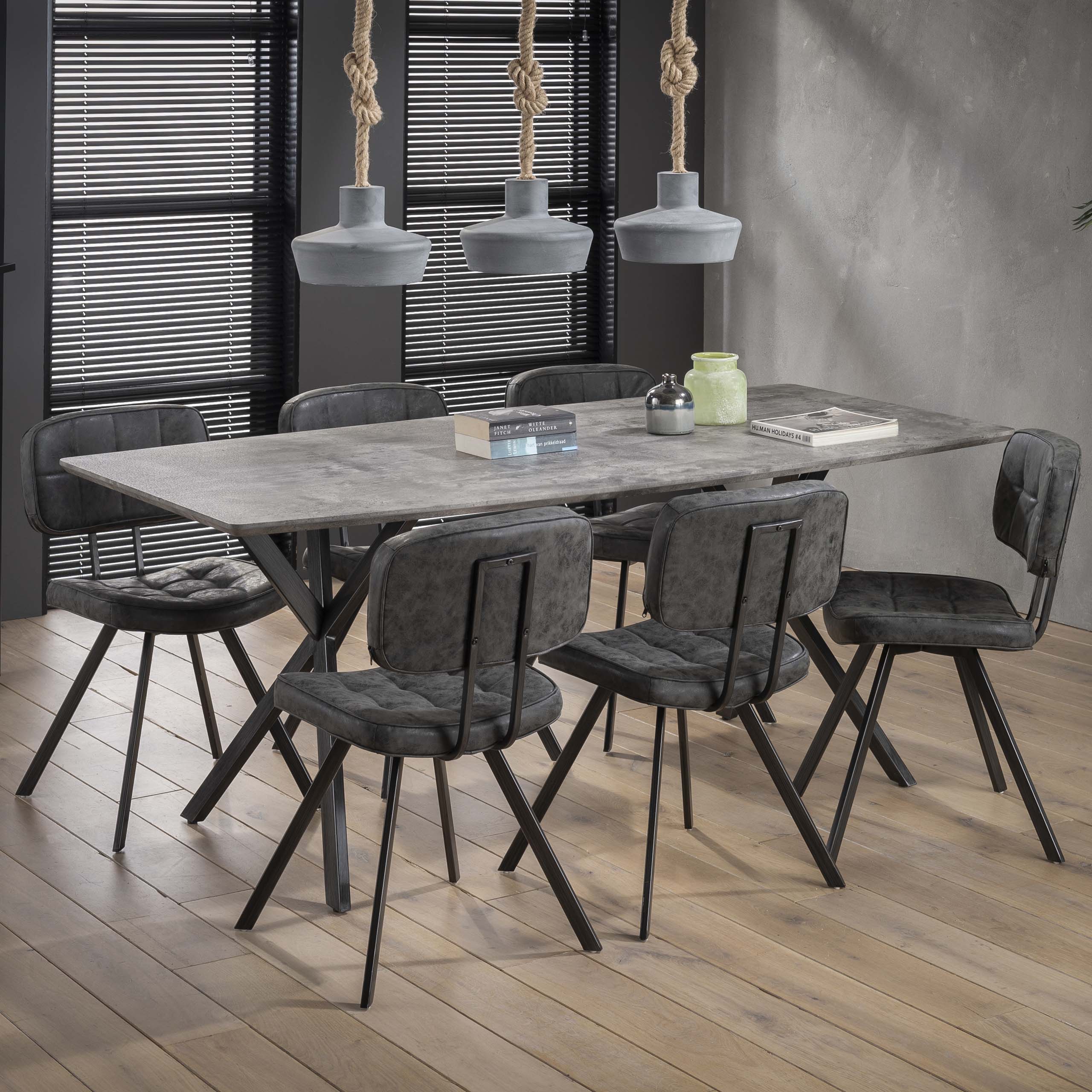 Eettafel Ovaal | 190x90 cm | 3D Beton Grijs
