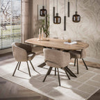 Eettafel Cliff | Ovale buis 180 cm | Massief mango zand