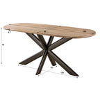 Eettafel Cliff | Ovale buis 180 cm | Massief mango zand