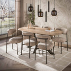Eettafel Cliff | Ovale buis 180 cm | Massief mango zand