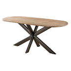 Eettafel Cliff | Ovale buis 180 cm | Massief mango zand