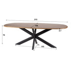 Eettafel Cliff | Ovale buis | Massief mango zand