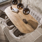 Eettafel Cliff | Ovale buis | Massief mango zand