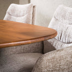 Eettafel Cliff | Ovale buis | Massief mango zand