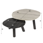 Salontafel Twin | Set van 2 | 3D keramiek travertin