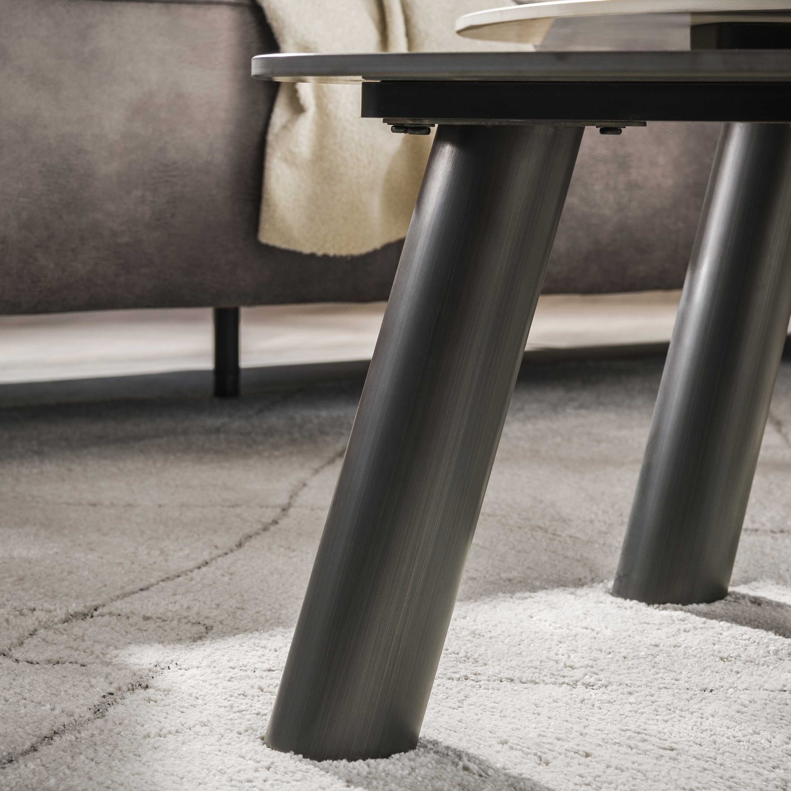 Salontafel Twin | Set van 2 | 3D keramiek travertin