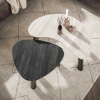 Salontafel Twin | Set van 2 | 3D keramiek travertin