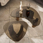 Salontafel Tinto | Set van 2 | Organisch Brons glas