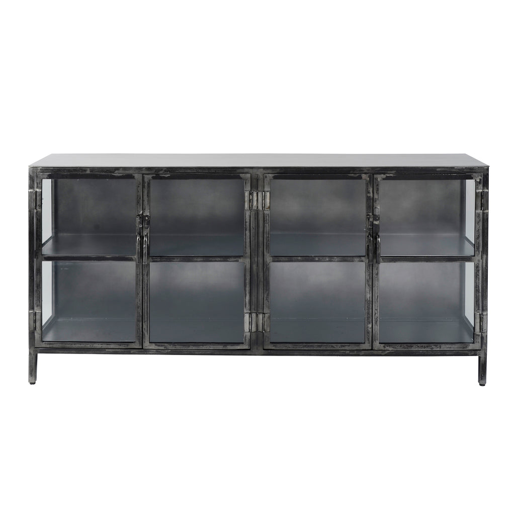 Dressoir Rift Metal | 4 Deuren | Gunmetal