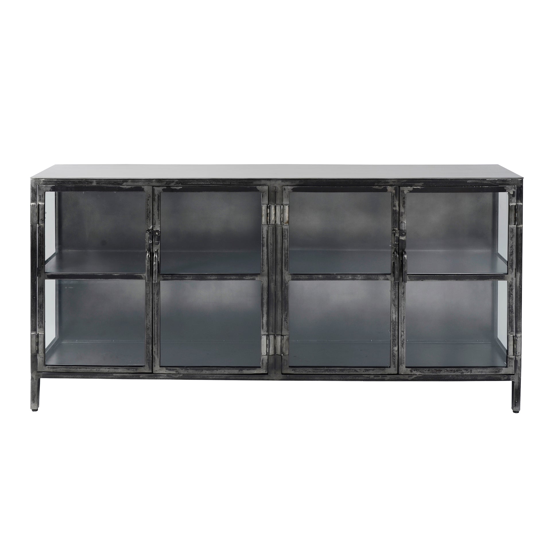 Dressoir Rift Metal | 4 Deuren | Gunmetal