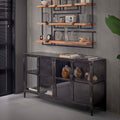 Dressoir Rift Metal | 4 Deuren | Gunmetal