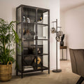 Vitrinekast Rift Metal | 2 Deuren | Gunmetal
