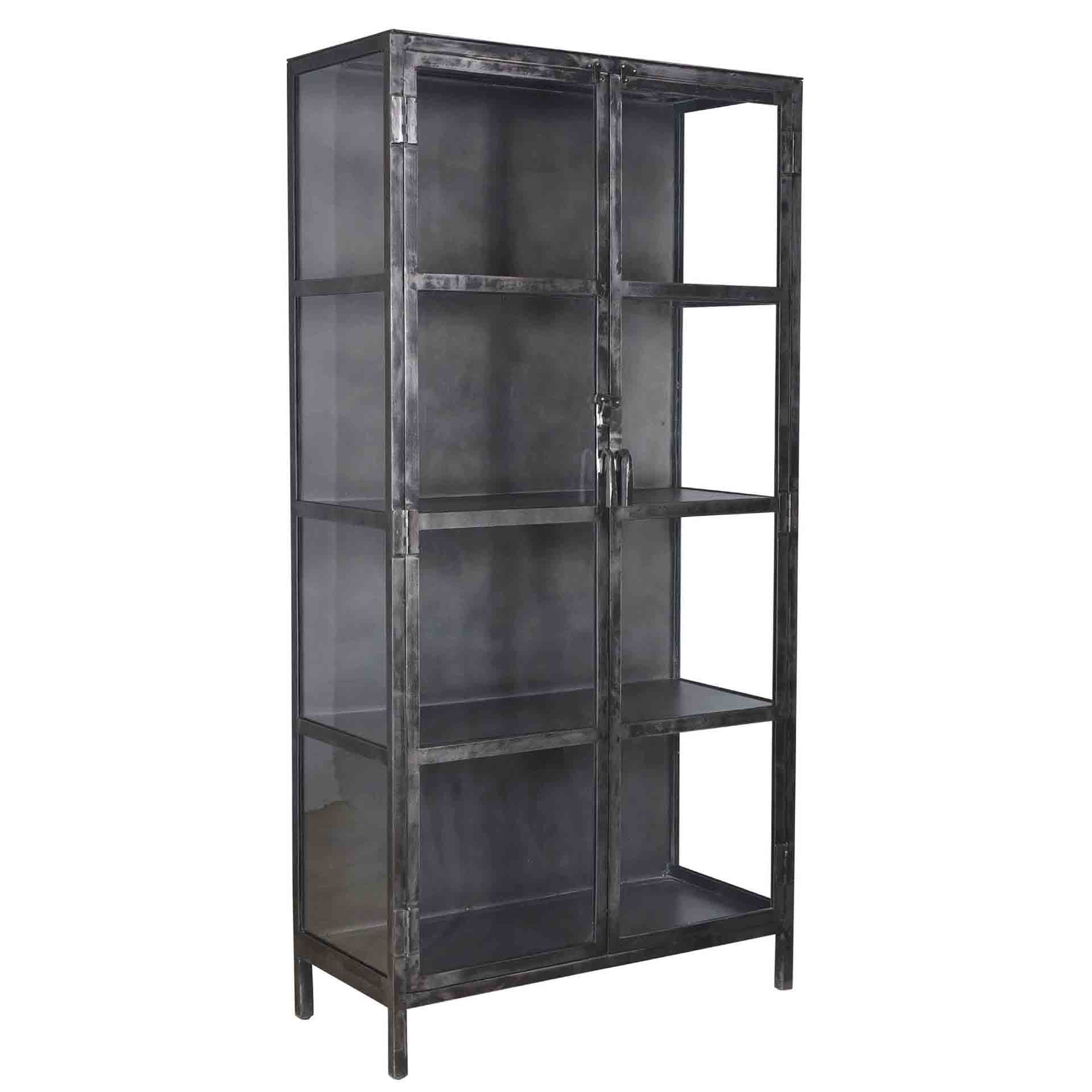 Vitrinekast Rift Metal | 2 Deuren | Gunmetal