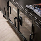 TV-meubel Rift Metal | 4-Deuren | Gunmetal