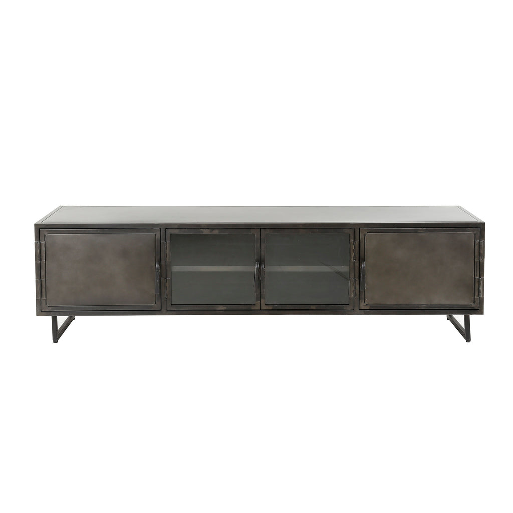 TV-meubel Rift Metal | 4-Deuren | Gunmetal