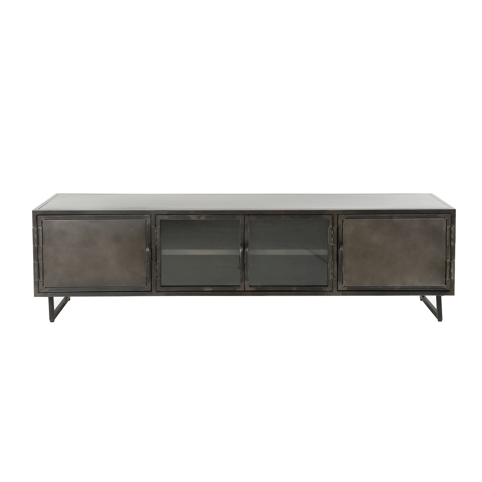 TV-meubel Rift Metal | 4-Deuren | Gunmetal
