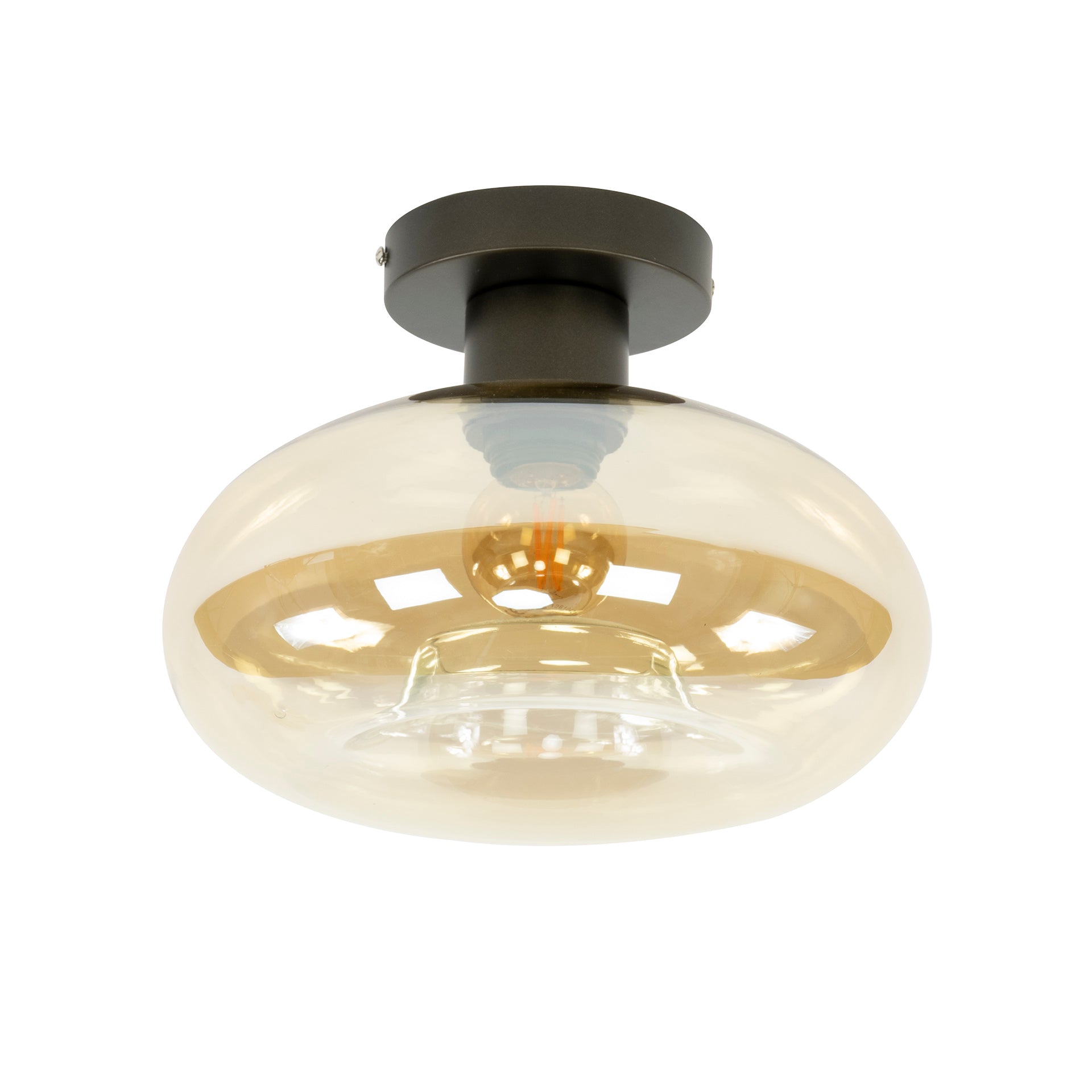 Plafondlamp Soll | 1-Lichts | Amber glas