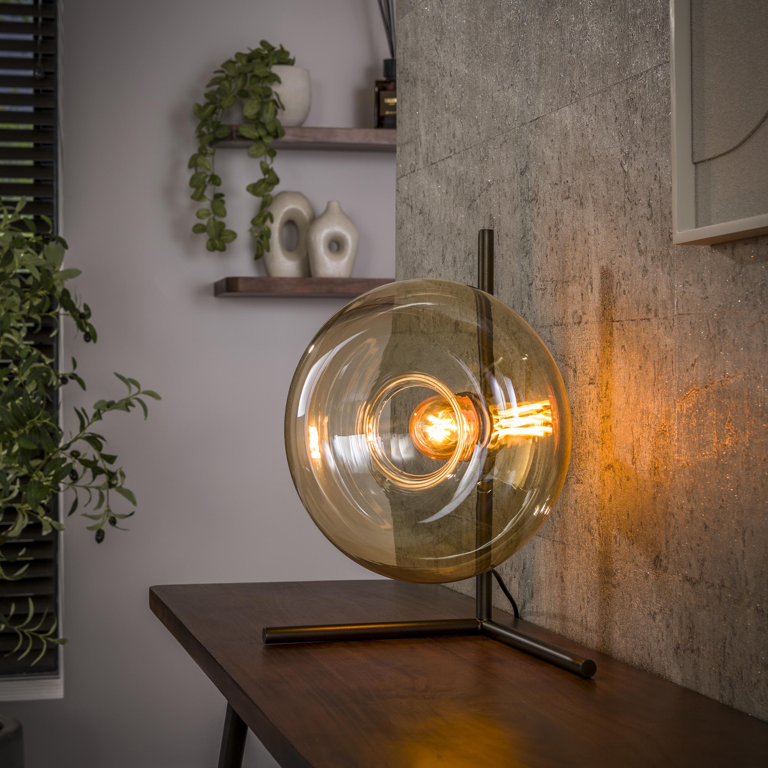 Tafellamp Soll | 1-Lichts | Amber glas