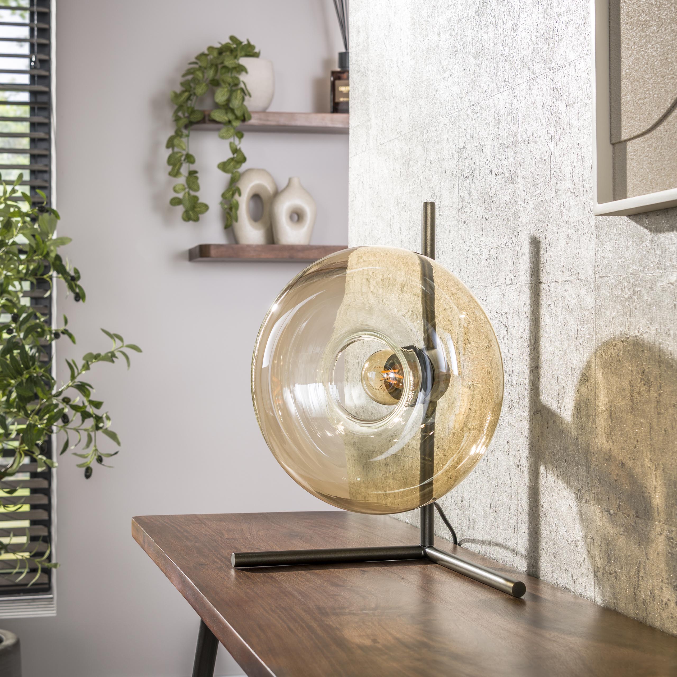 Tafellamp Soll | 1-Lichts | Amber glas