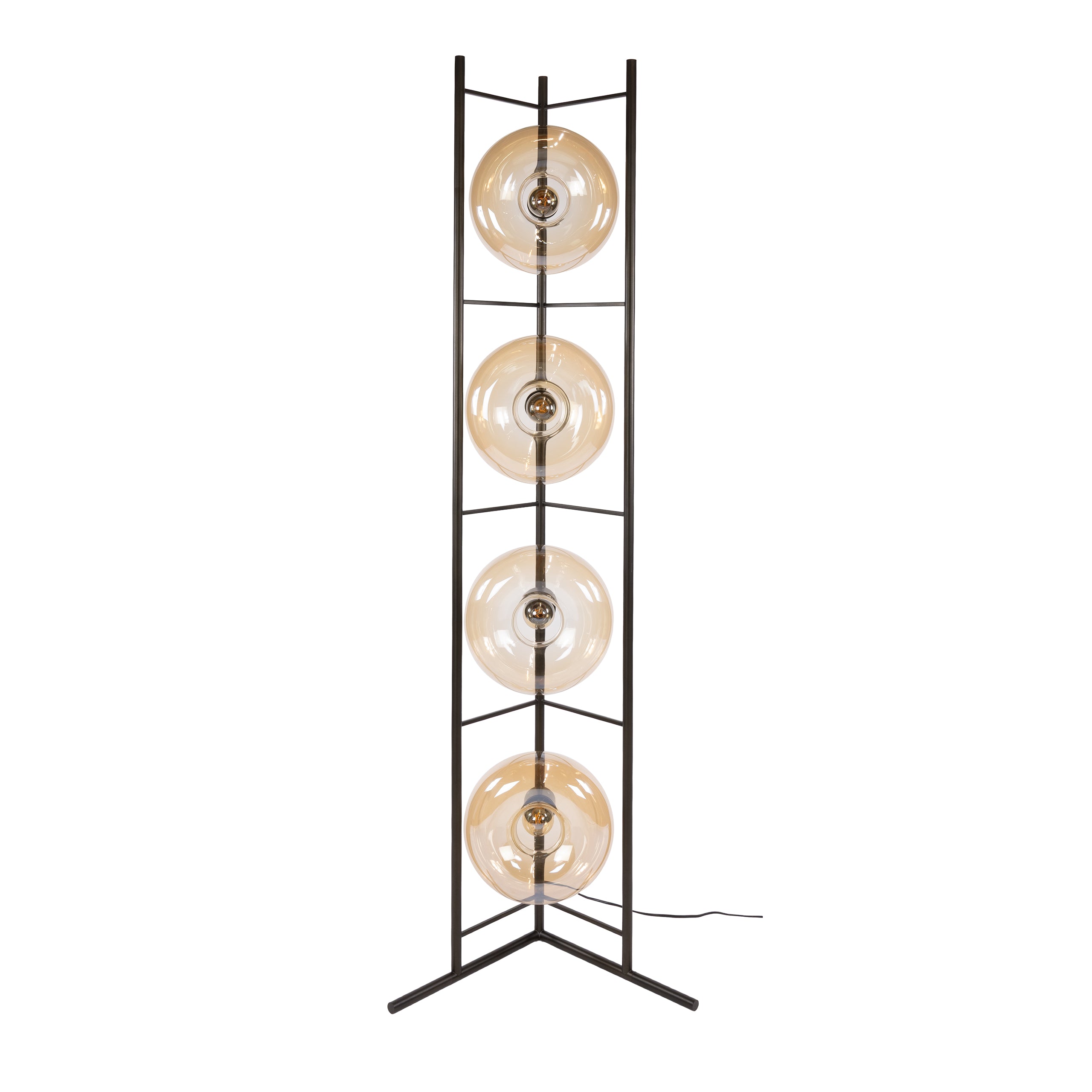 Vloerlamp Soll | 4-Lichts | Amber glas