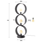 Vloerlamp Ring Mesh | 3-Lichts | Charcoal
