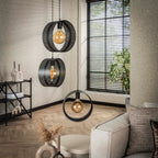 Hanglamp Ring Mesh Getrapt | 3-Lichts | Charcoal
