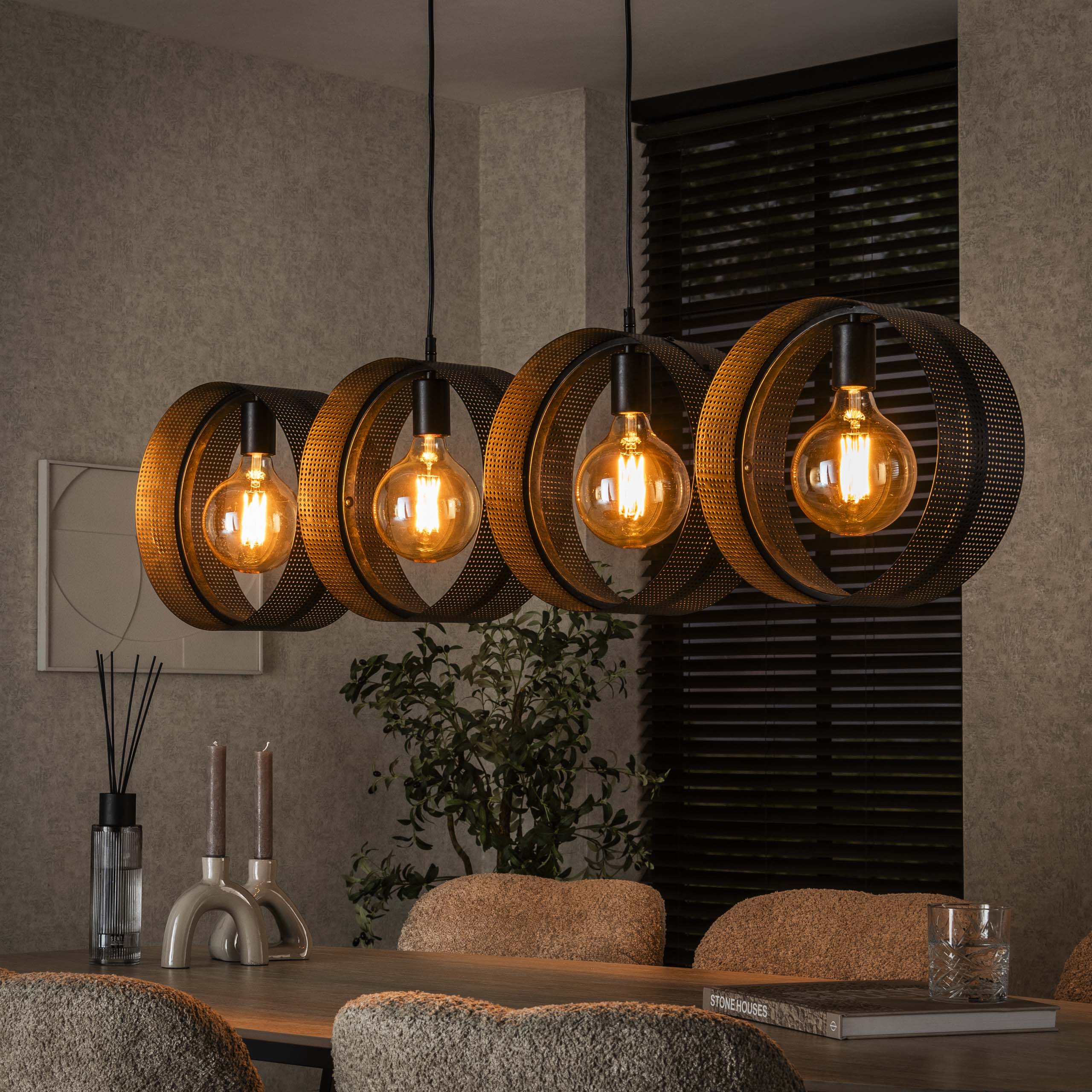 Hanglamp Ring Mesh | 4-Lichts | Charcoal