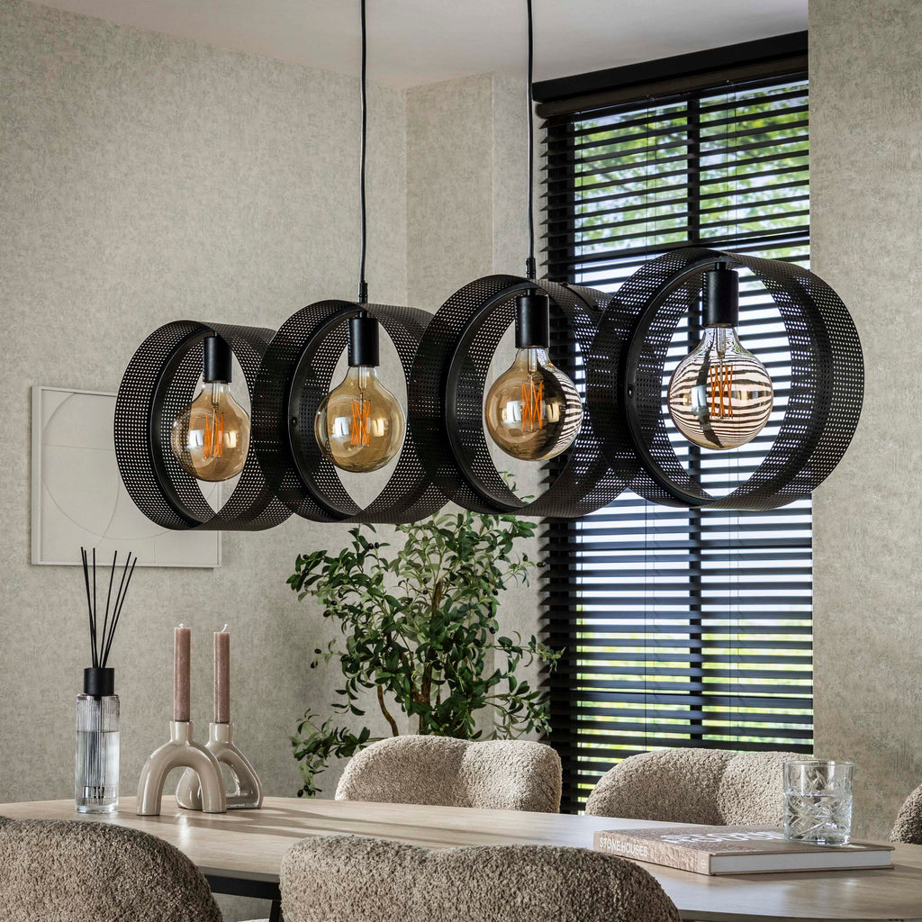 Hanglamp Ring Mesh | 4-Lichts | Charcoal