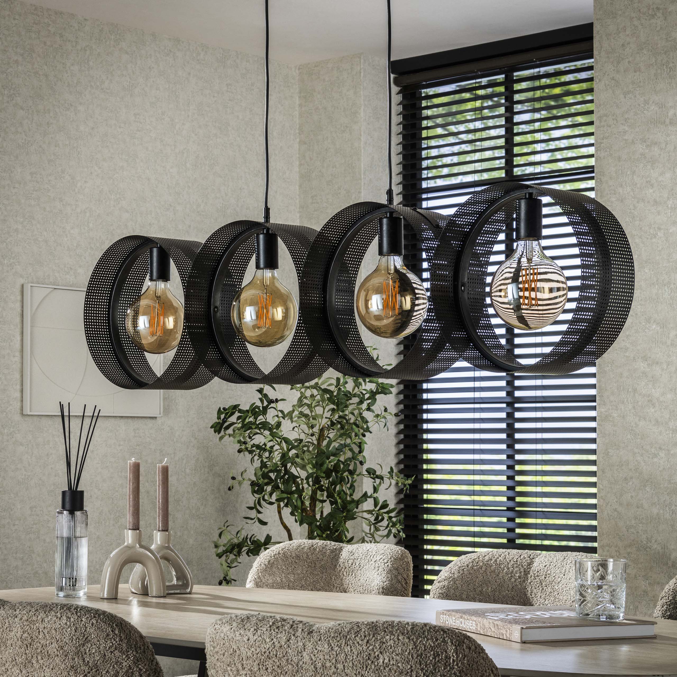 Hanglamp Ring Mesh | 4-Lichts | Charcoal