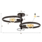 Plafondlamp Pebble | 2-Lichts | Artic zwart