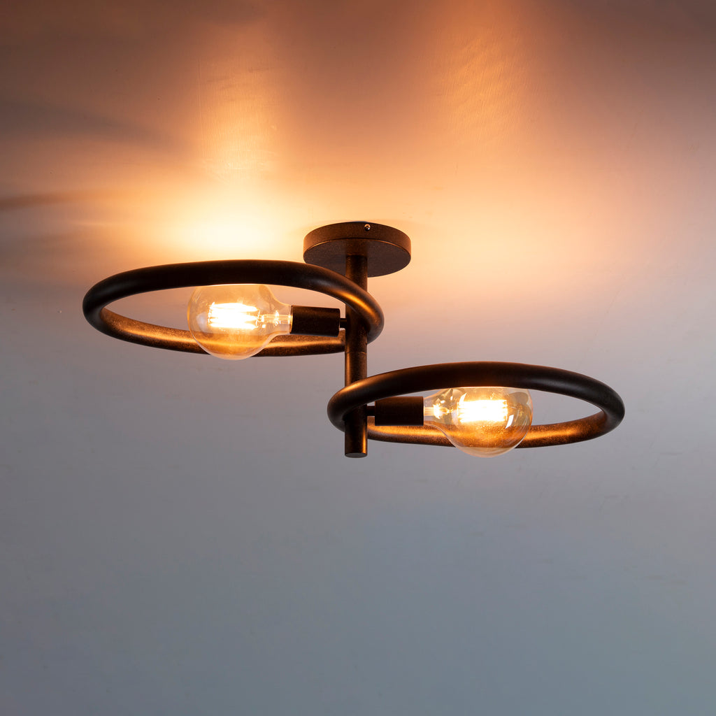 Plafondlamp Pebble | 2-Lichts | Artic zwart